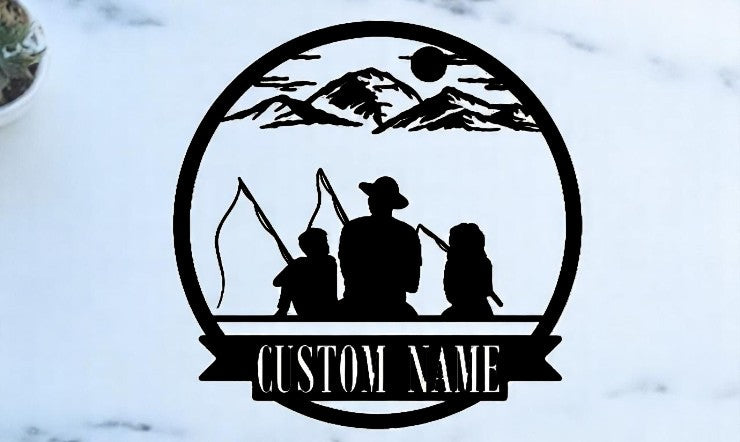 Gone Fishing: Personalized Family Metal Art