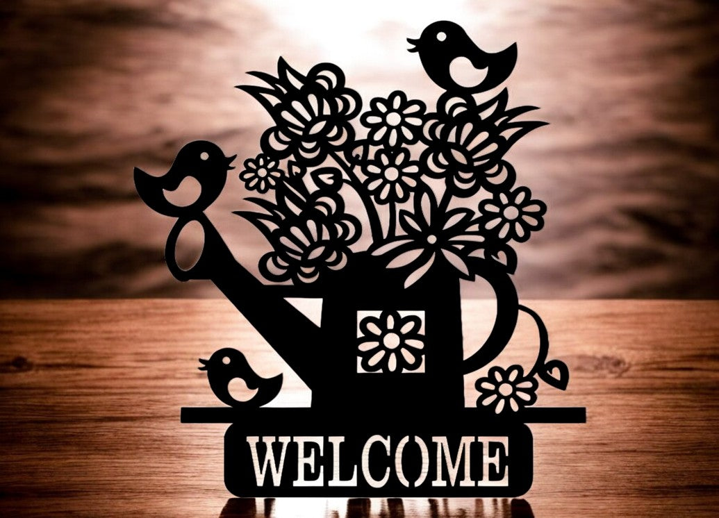 Floral Welcome Watering Can